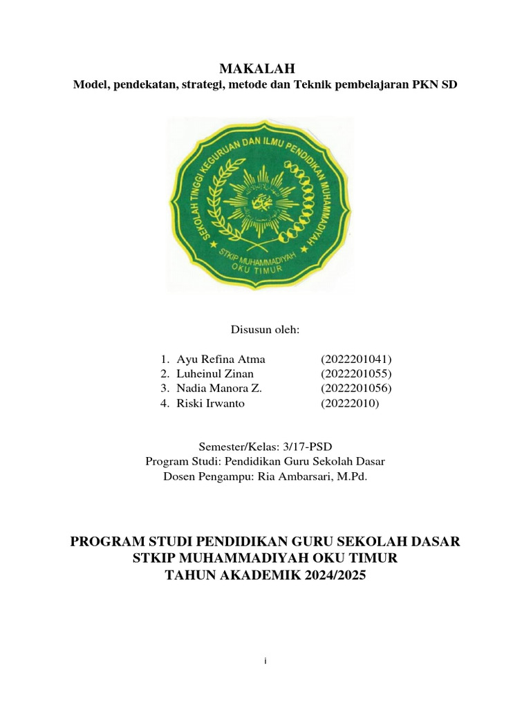 Model Pembelajaran PKN SD yang Efektif | PDF