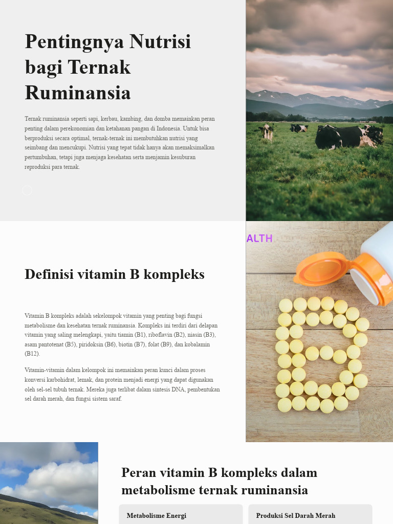 Pentingnya Nutrisi Bagi Ternak Ruminansia | PDF