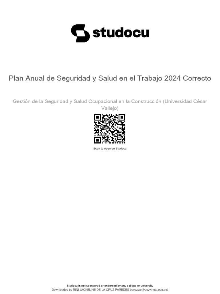 Plan Anual de SST 2024 en Construcción | PDF | Seguridad y salud ...