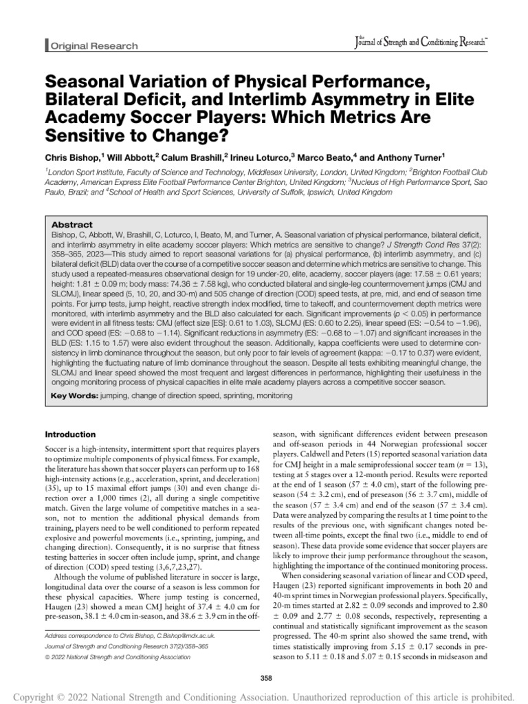 Seasonal Variation of Physical Performance,.14 | PDF | Analysis Of ...