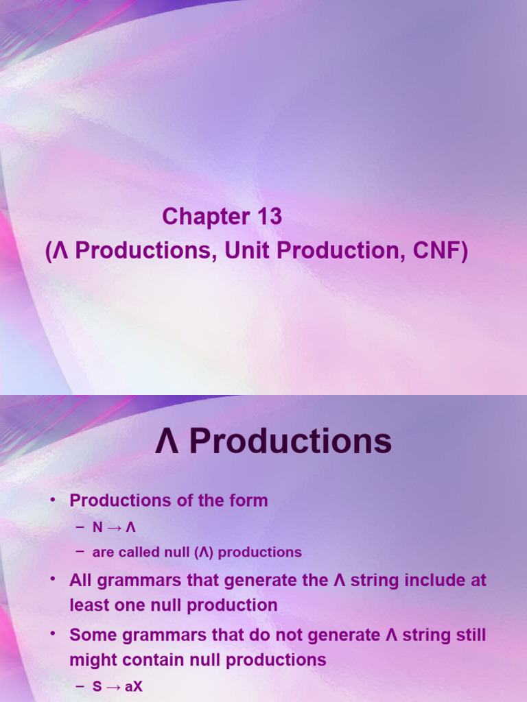 Killing Null Productions in CFGs | PDF | Formalism (Deductive ...
