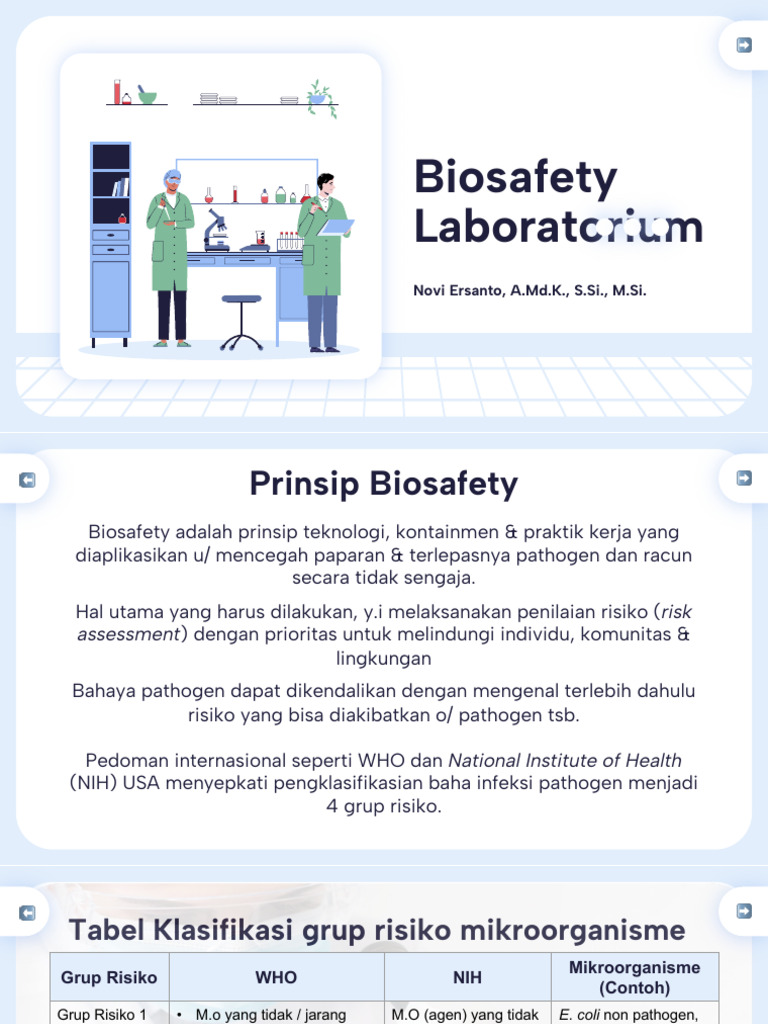 Prinsip dan Penilaian Risiko Biosafety | PDF