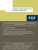 The Appearance and Design of Business Message CL Communication