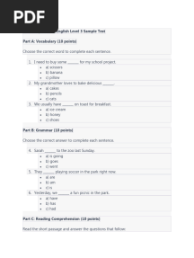 Cambridge Global English Level 3 Sample Test