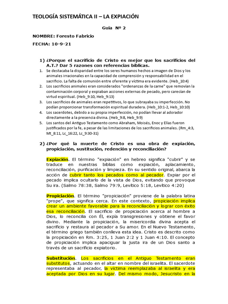 La Expiación de Cristo en Teología | PDF | Sacrificio | Pecado