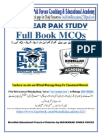 2nd Year PAK STUDY Full Book Solved MCQs by Bismillah Academy 0300-7980055