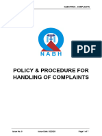 Policy & Procedure For Handling of Complaints