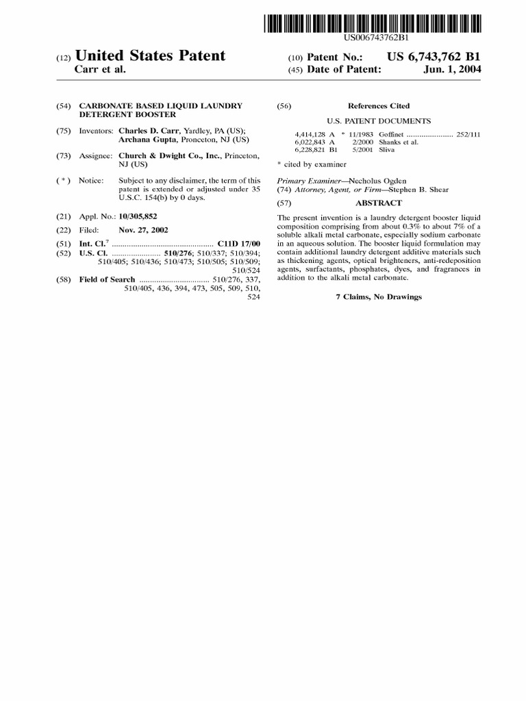 Carbonate based liquid laundry detergent booster download free pdf
