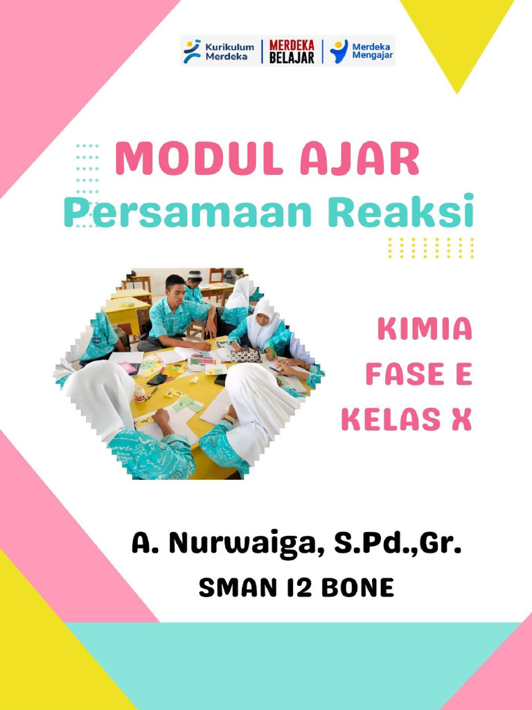 Modul ajar kimia menyetarakan persamaan reaksi kimia fase e pdf