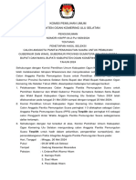 Pengumuman Penetapan Hasil Seleksi Calon Anggota Panitia Pemungutan Suara Pada Pilkada Serentak Tahun 2024