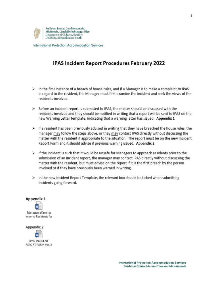 IPAS Incident Report Procedures Guide | PDF