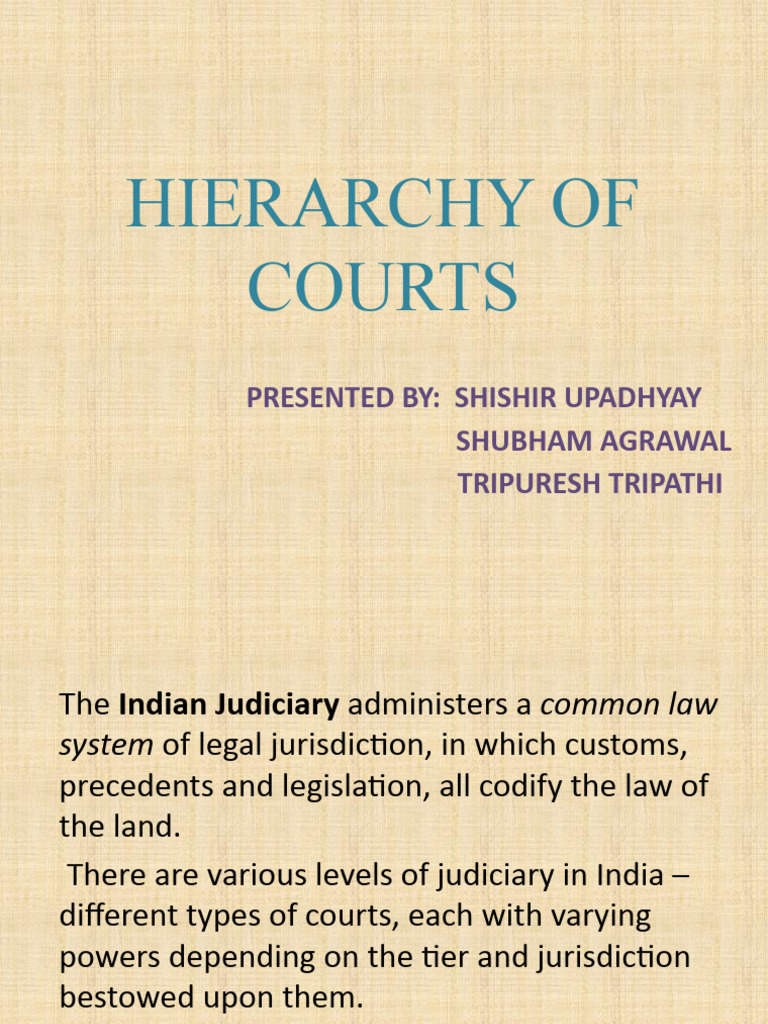 Indian Court System Hierarchy | PDF | Supreme Courts | Jurisdiction