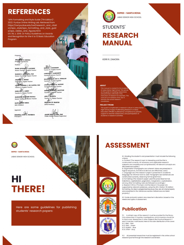 Booklet Manual For Submitting Student Researches | PDF
