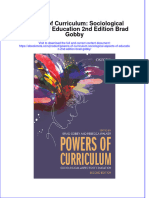 Full Ebook of Powers of Curriculum Sociological Aspects of Education 2Nd Edition Brad Gobby Online PDF All Chapter