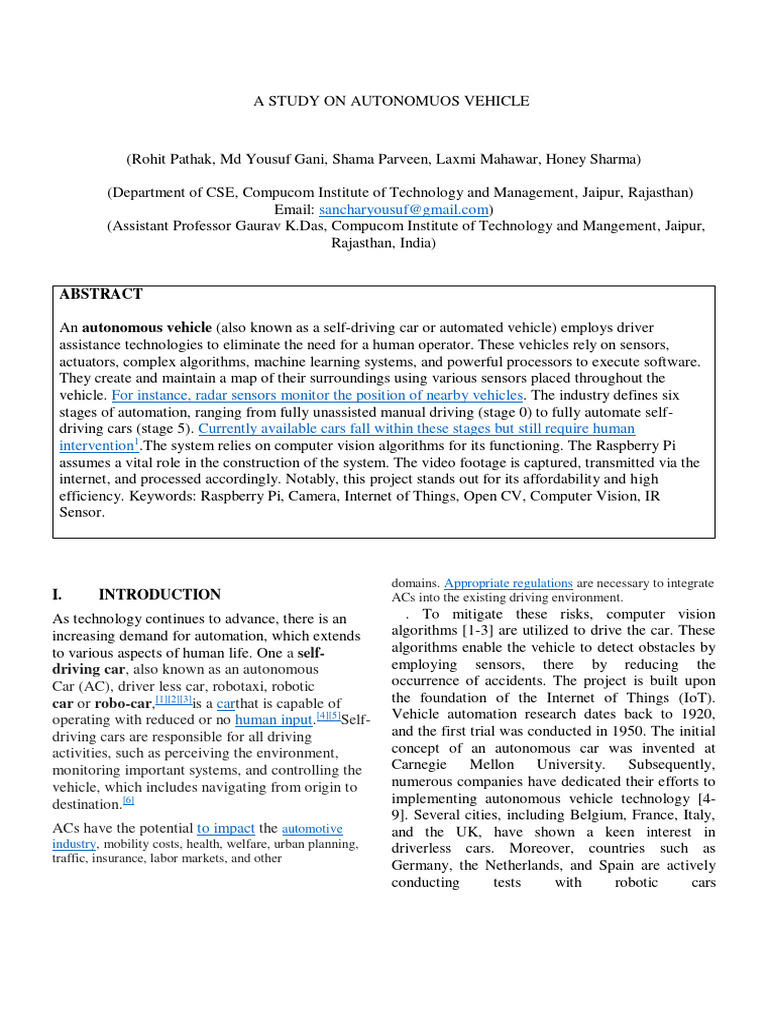 Research Paper Final Year | PDF | Kalman Filter | Lidar