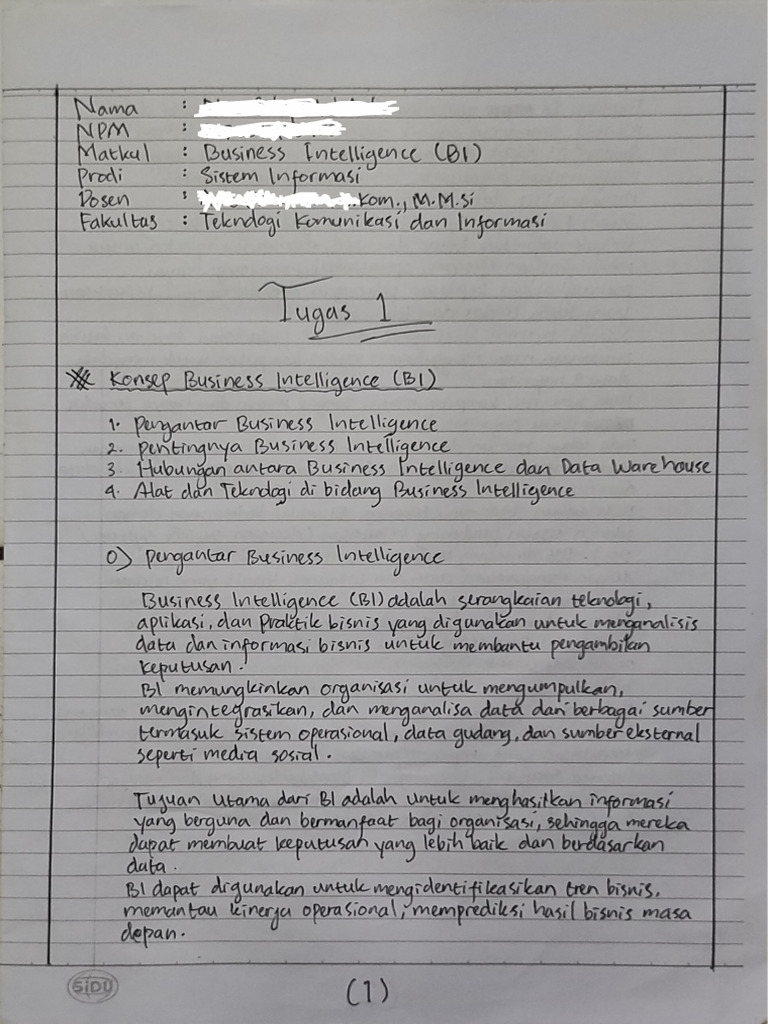Tugas 1 Business Intelligence Part1 Pdf