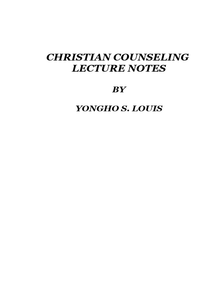 Introduction to Christian Counseling | PDF | Psychotherapy | Psychoanalysis