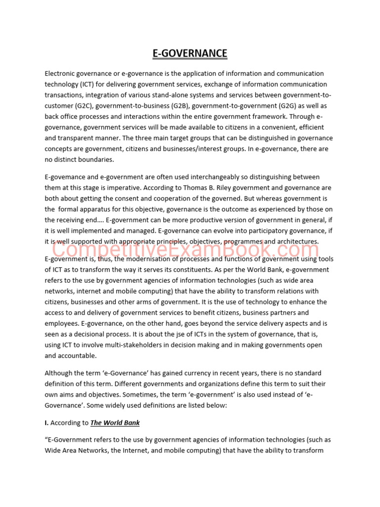 Understanding E-Governance Benefits | PDF | E Government | Governance