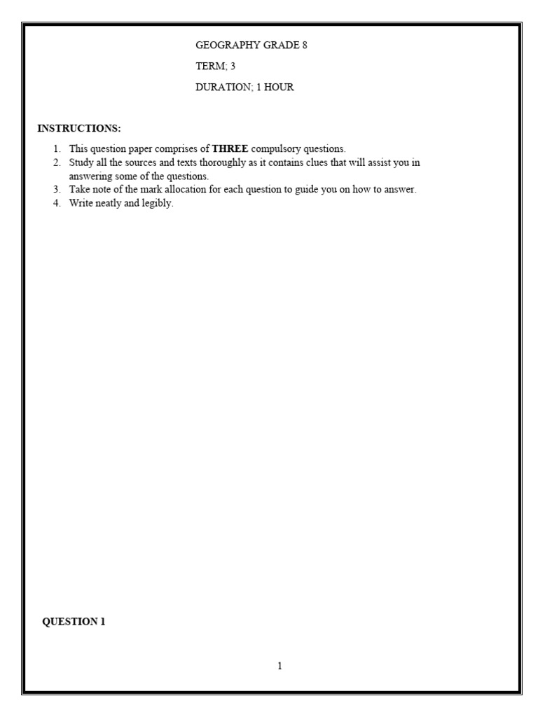 Grade 8 Geography Term 3 Exam Guide | PDF | Erosion | Soil