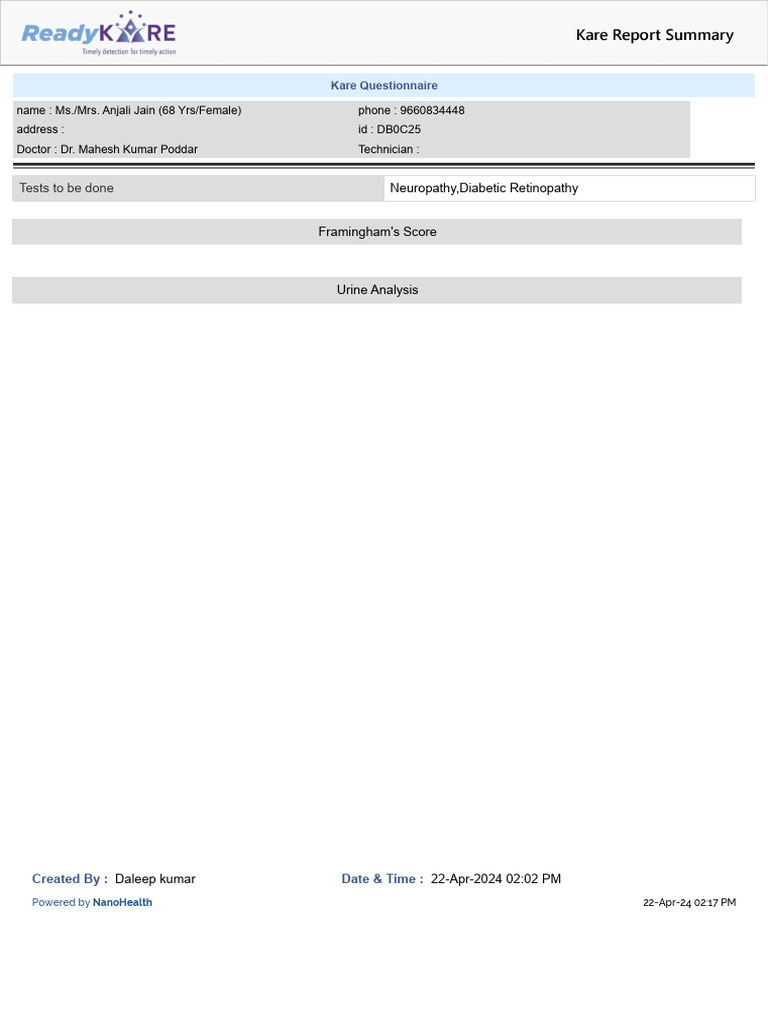 Ready K Are Report 1713775652 | PDF | Medical Specialties | Diseases ...