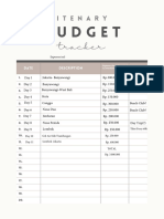 Itenary Budget Train (A4 Document)