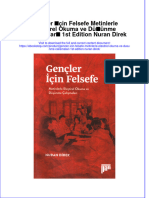 Download pdf of Gencler Icin Felsefe Metinlerle Elestirel Okuma Ve Dusunme Calismalari 1St Edition Nuran Direk full chapter ebook 