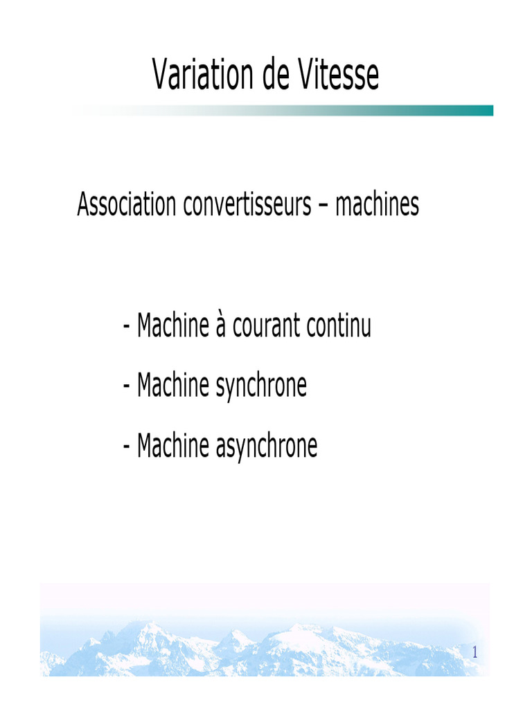 Variation de Vitesse des Machines Électriques | PDF | Onduleur ...