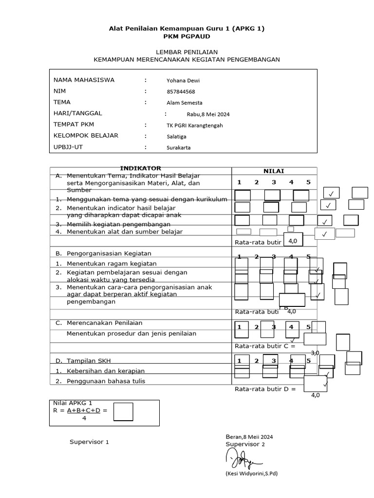Panduan Pengisian APKG 1 dan 2 PKR | PDF | Karier & Perkembangan