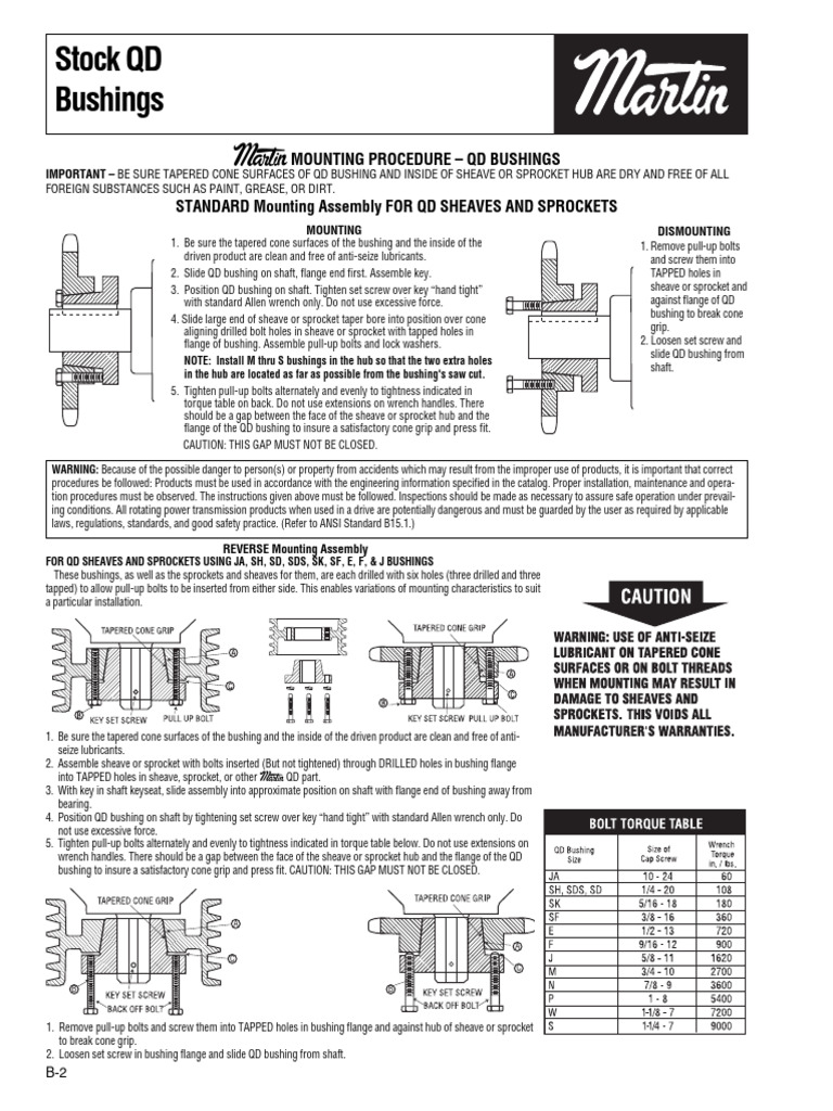 qdbushingscatalog PDF Screw Mechanical Engineering