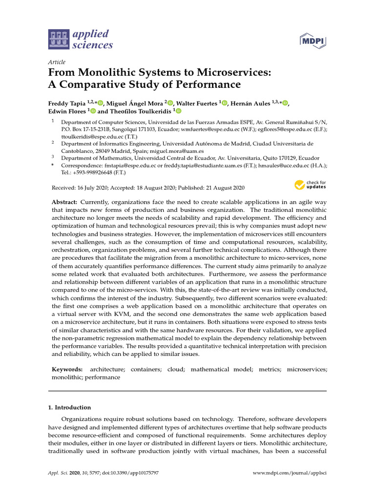 Legacy Modernization: Monoliths vs. Microservices | PDF ...