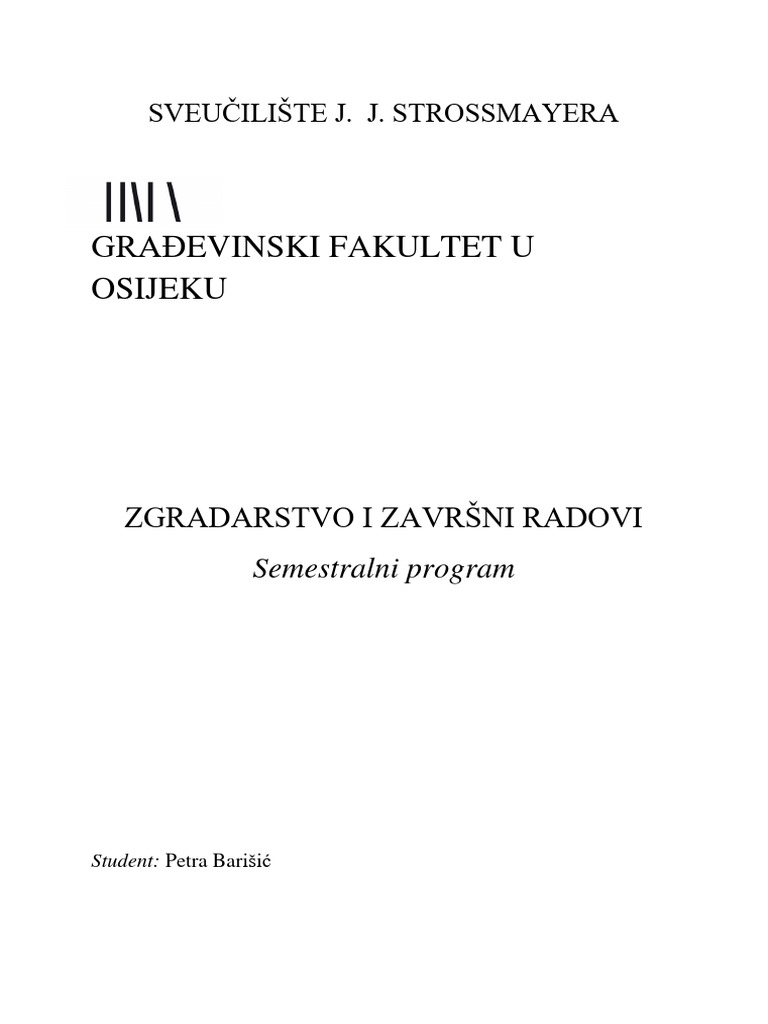 Zgradarstvo Tehnički Opis | PDF