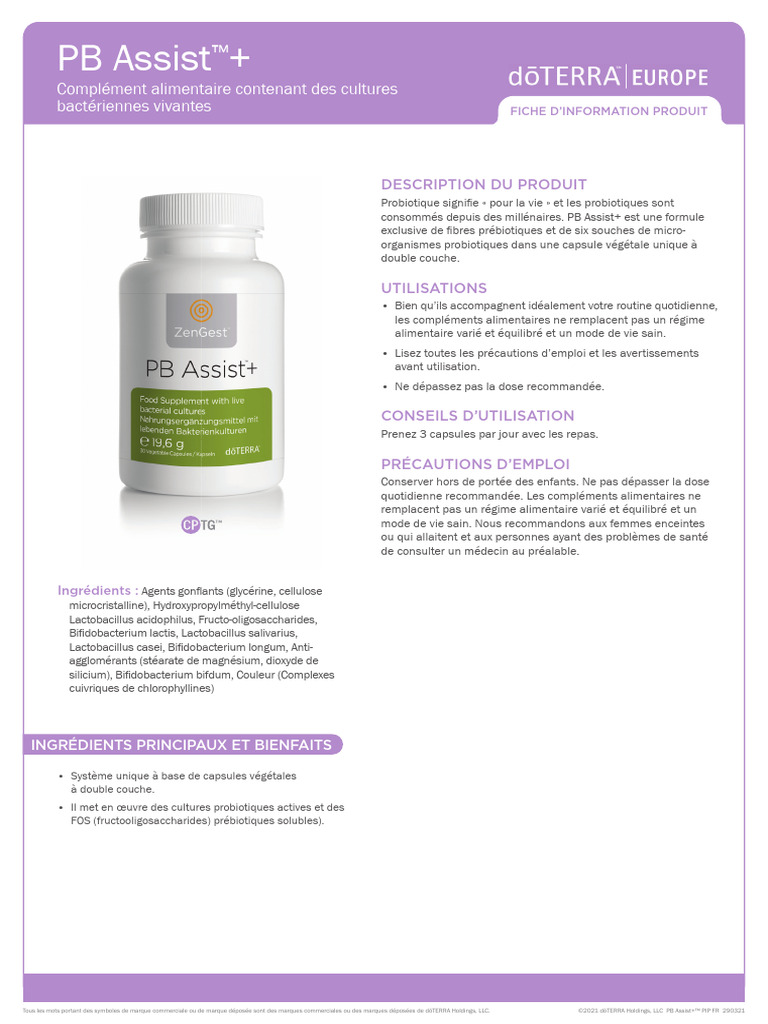 PB Assist Plus | PDF | Probiotique | Lactobacille