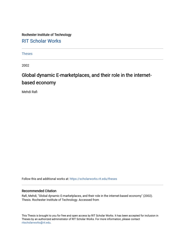 Global Dynamic E Marketplaces And Their Pdf Peer To Peer Lean