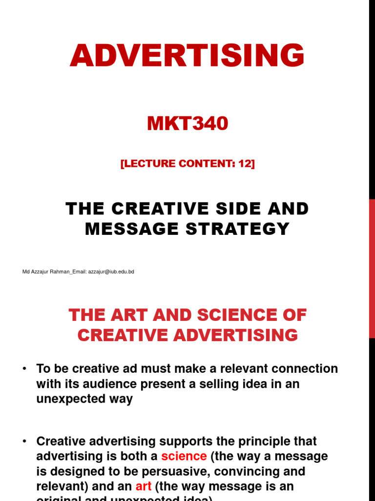 Creative Advertising Strategies Explained | PDF | Thought | Creativity