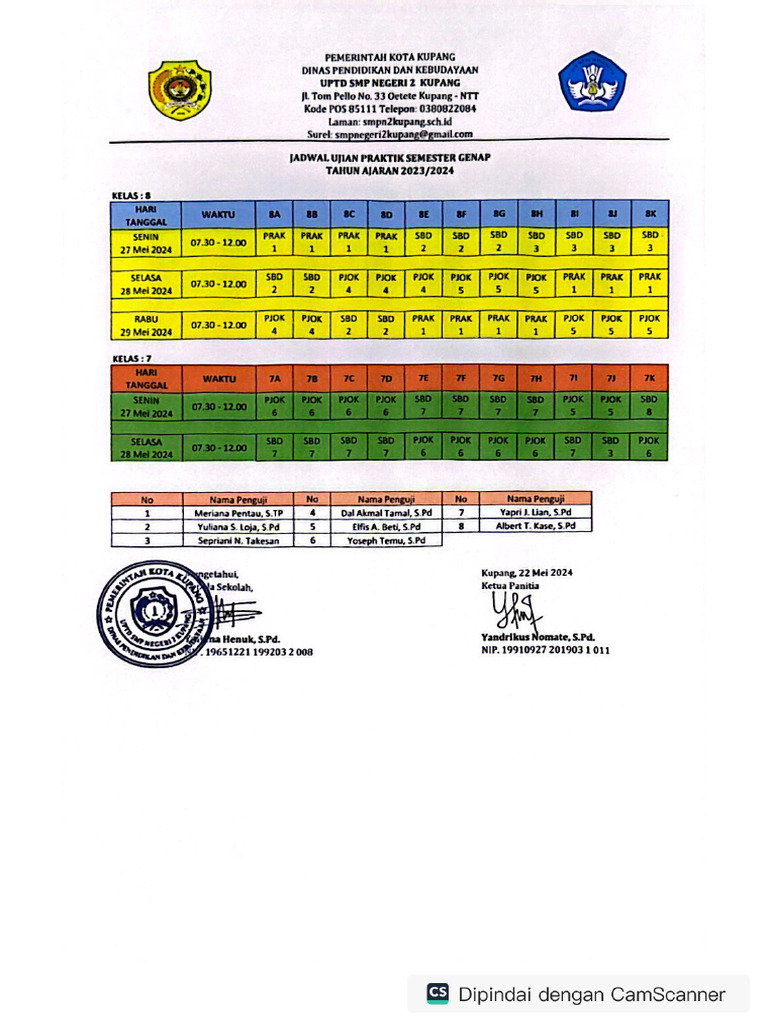 Jadwal Ujian Praktik 7 8 Pdf