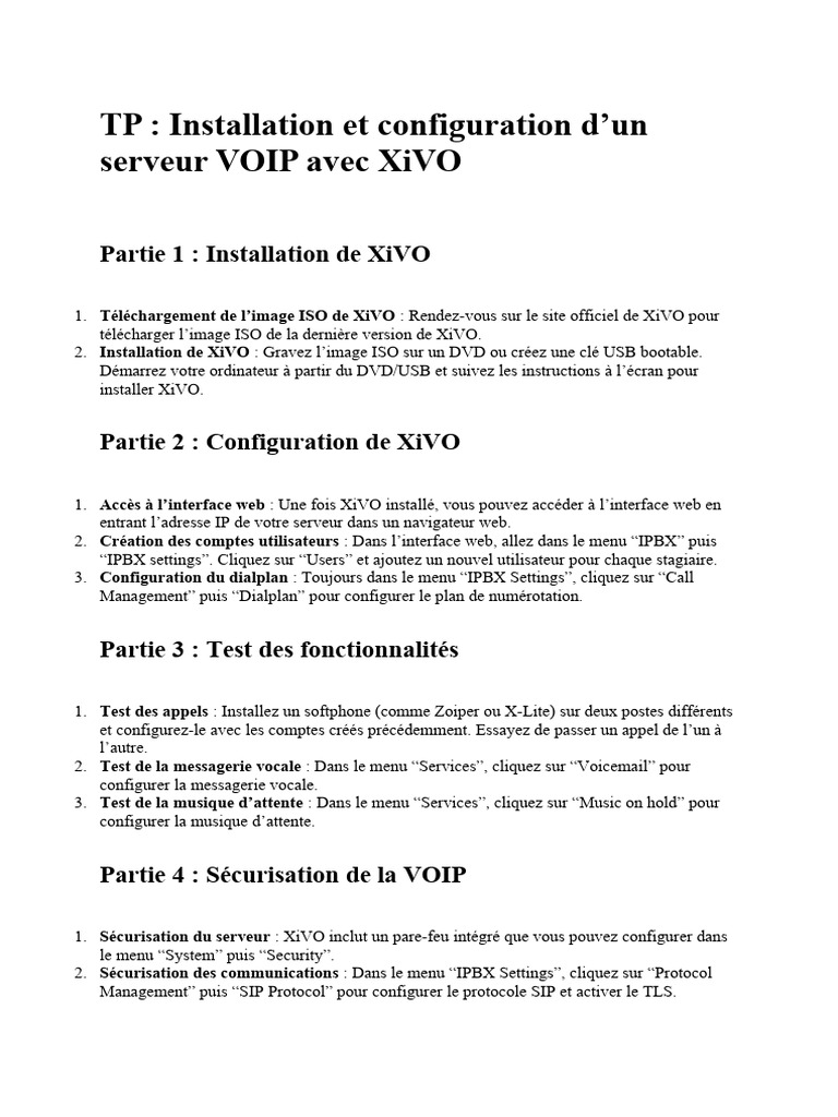 Installation et configuration de XiVO VOIP | PDF | Ordinateurs