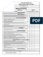 Hydro Jetting Checklist