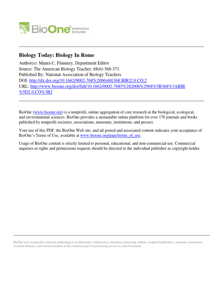 Biology Today Biology in Rome | PDF | Science