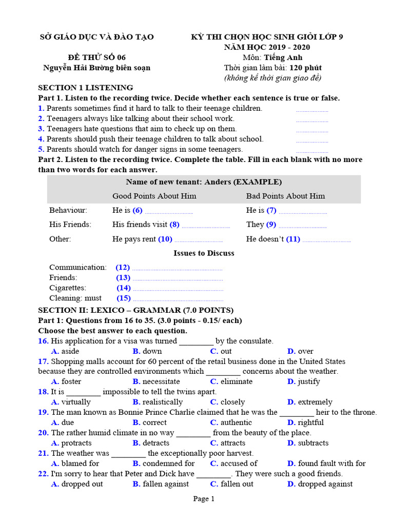 English Exam for 9th Graders 2019-2020 | PDF | Cuneiform | Egyptian ...