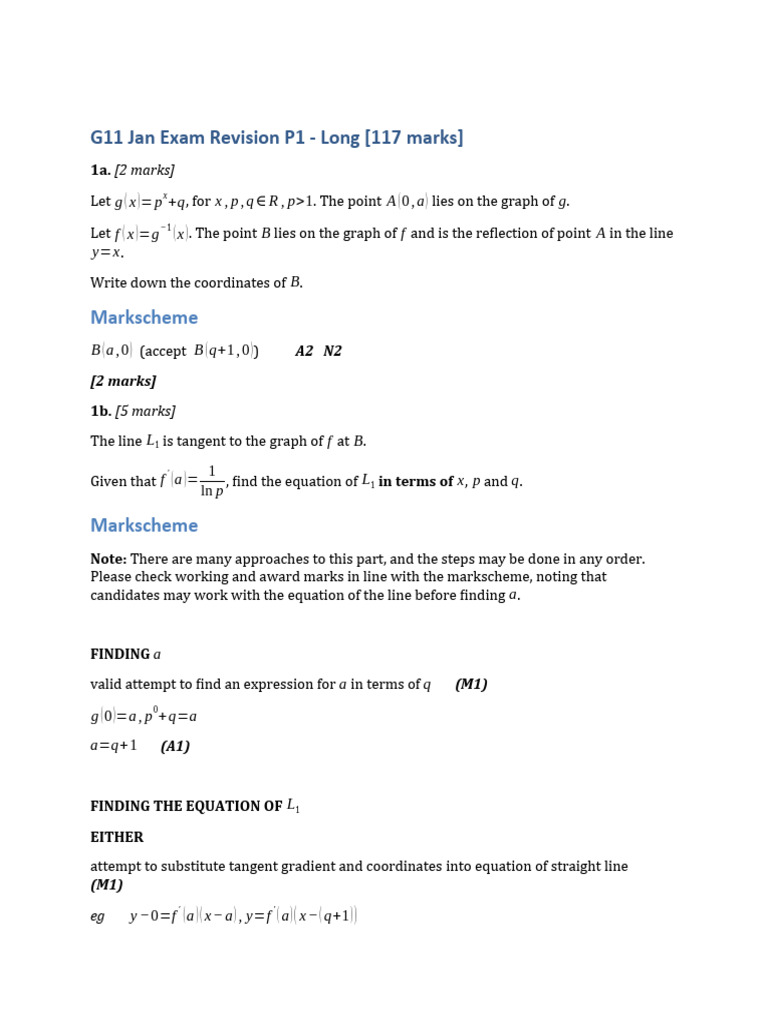 G11 Jan Exam Revision P1 Solutions | PDF | Quadratic Equation ...