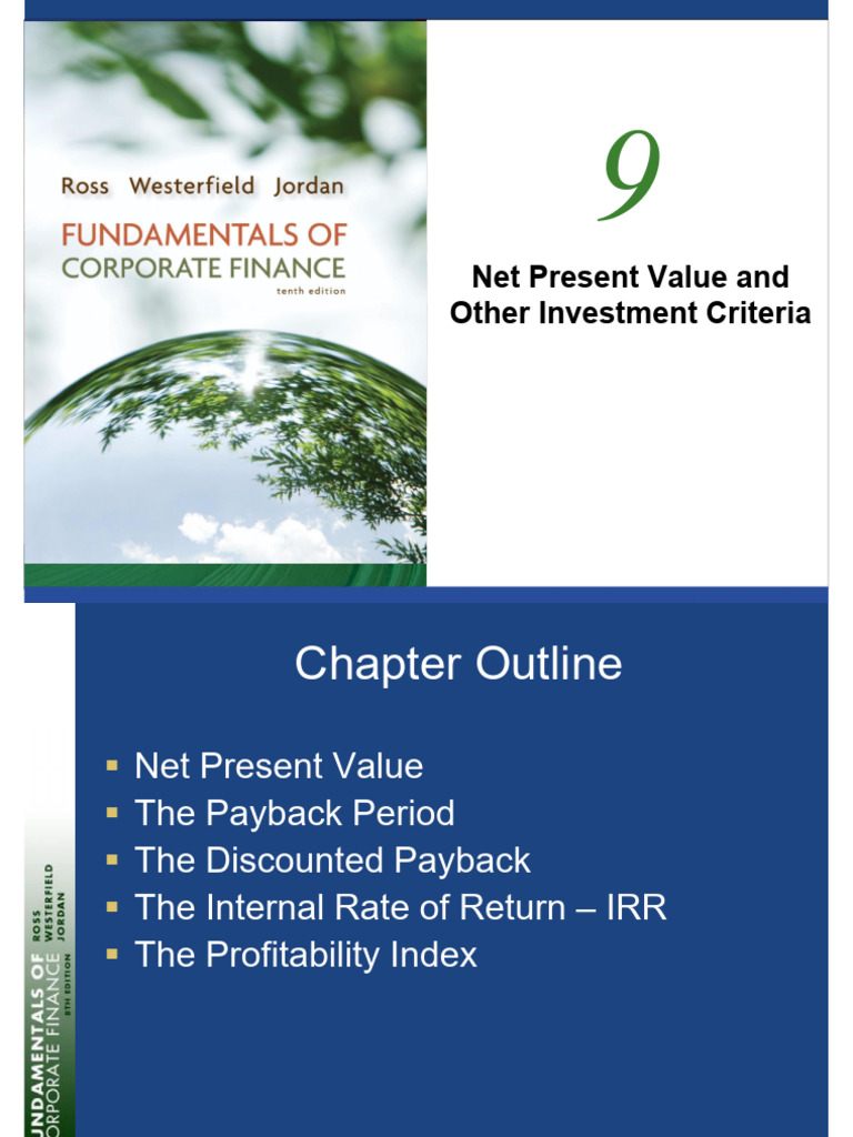 Chapter 8 (P1) - Net Present Value and Other Investment Criteria (S202 ...