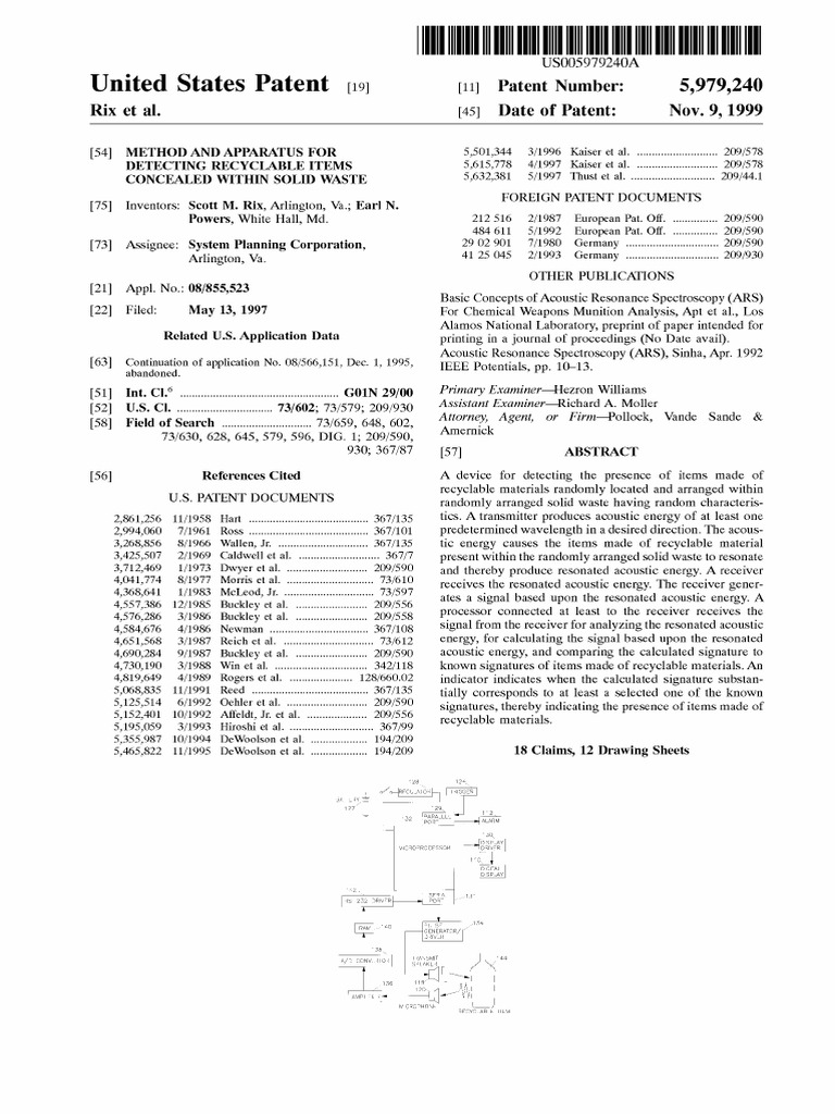 US5979240 PDF Sampling (Signal Processing) Acoustics