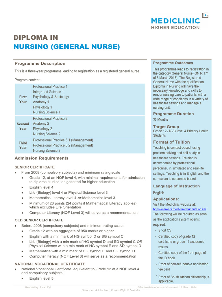 Diploma in Nursing Program Overview | PDF | Nursing | Health Care