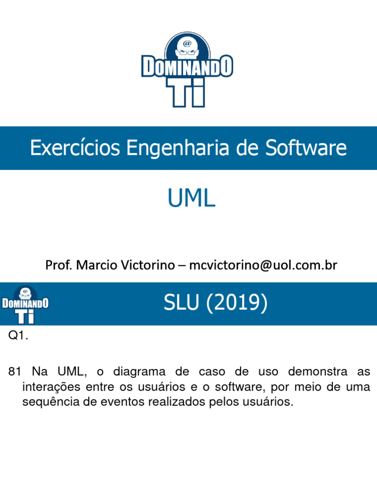 Exercícios de UML em Engenharia de Software | PDF | Linguagem de ...