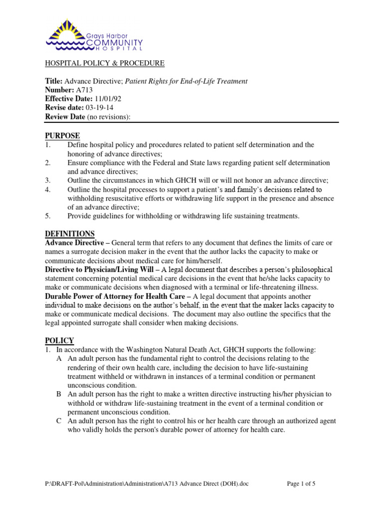 Advance directive pdf health economics clinical medicine