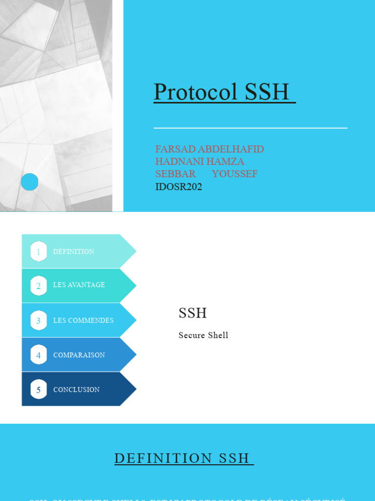 Définition et avantages du protocole SSH | PDF | Enveloppe de ...