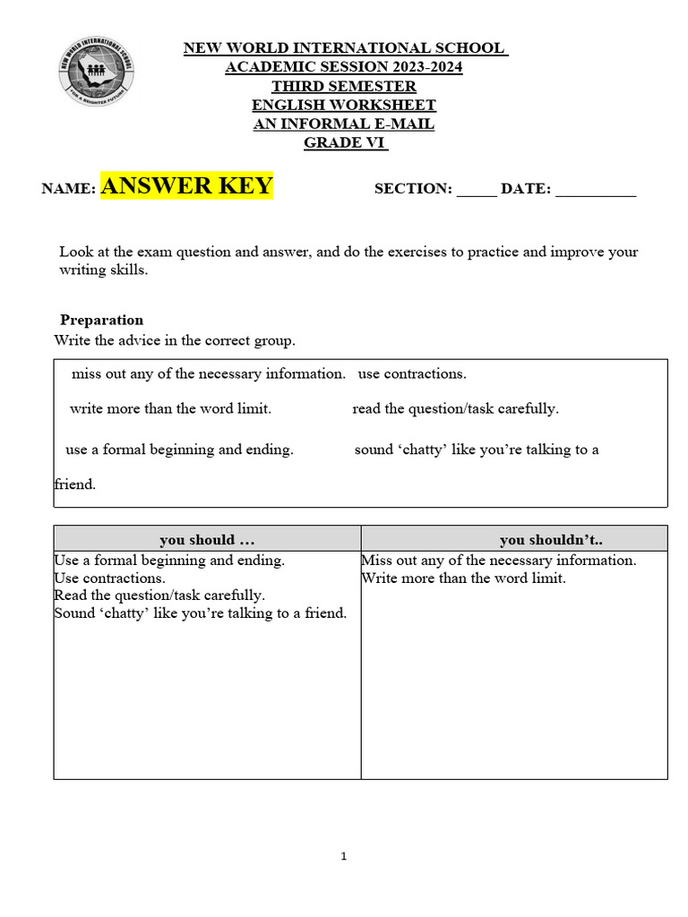 Answer Key | PDF