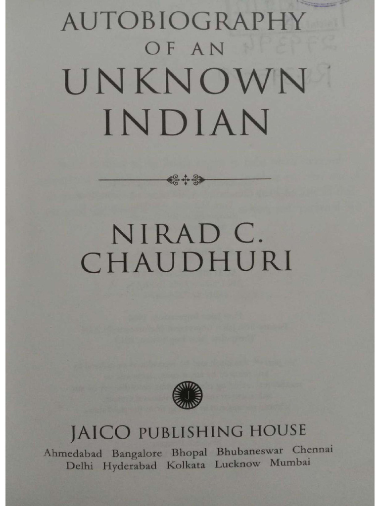 An Essay On The Course of Indian History (Autobiography of An Unknown ...