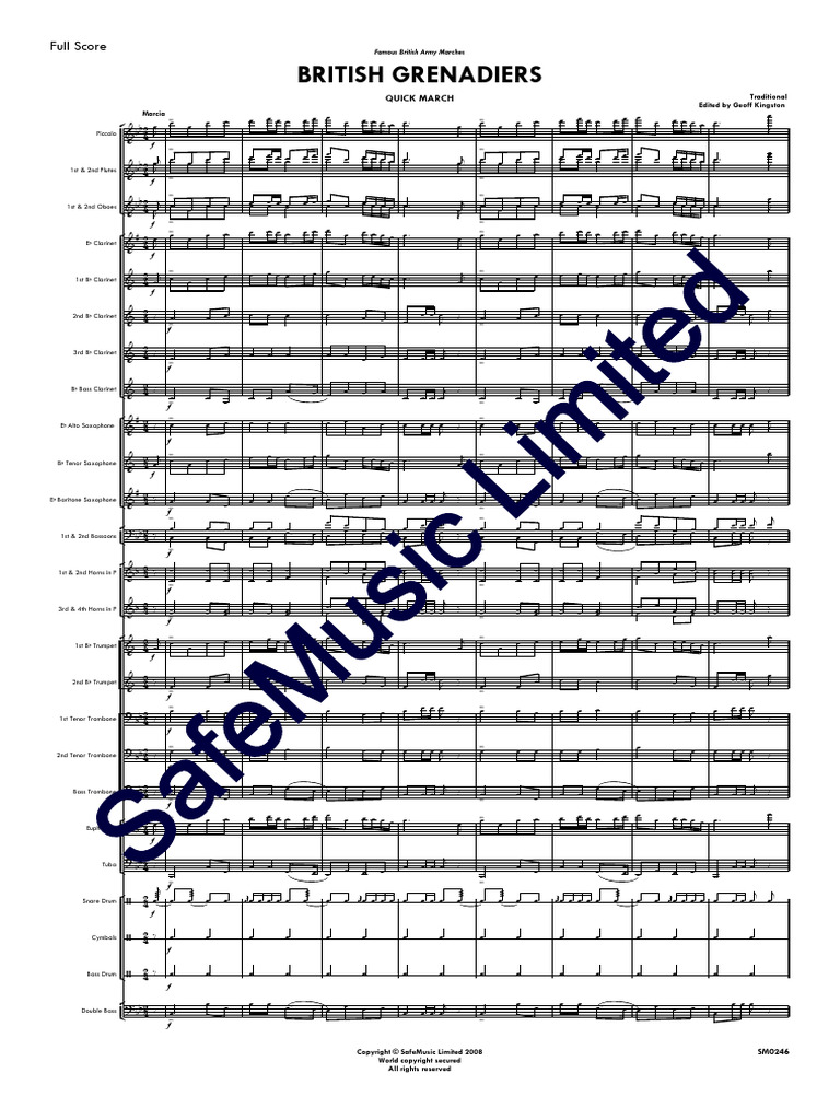 British Grenadiers PDF Trombone Tuba