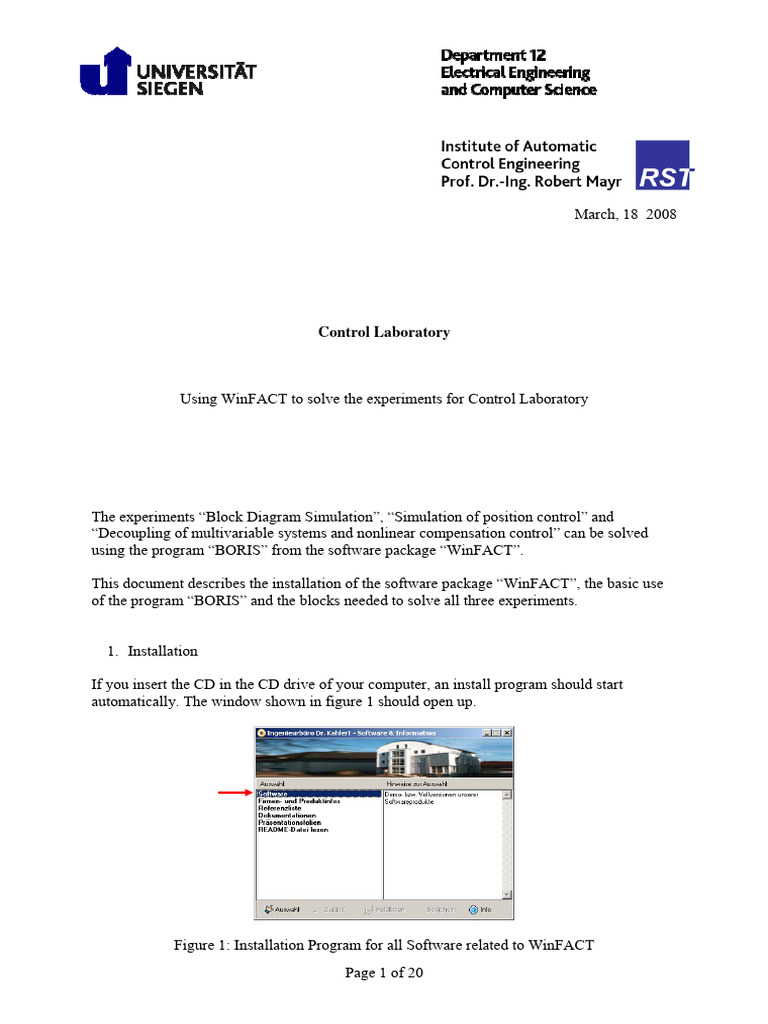 WinFACT Installation and BORIS Guide | PDF | Button (Computing ...